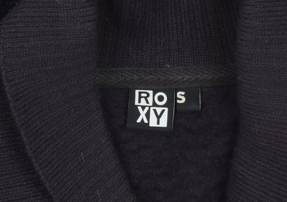 Roxy Women's Black Shawl Collar Fleece Jumper Size S