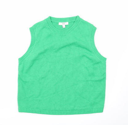 Marks and Spencer Women's Green Knit Sleeveless Vest Jumper L