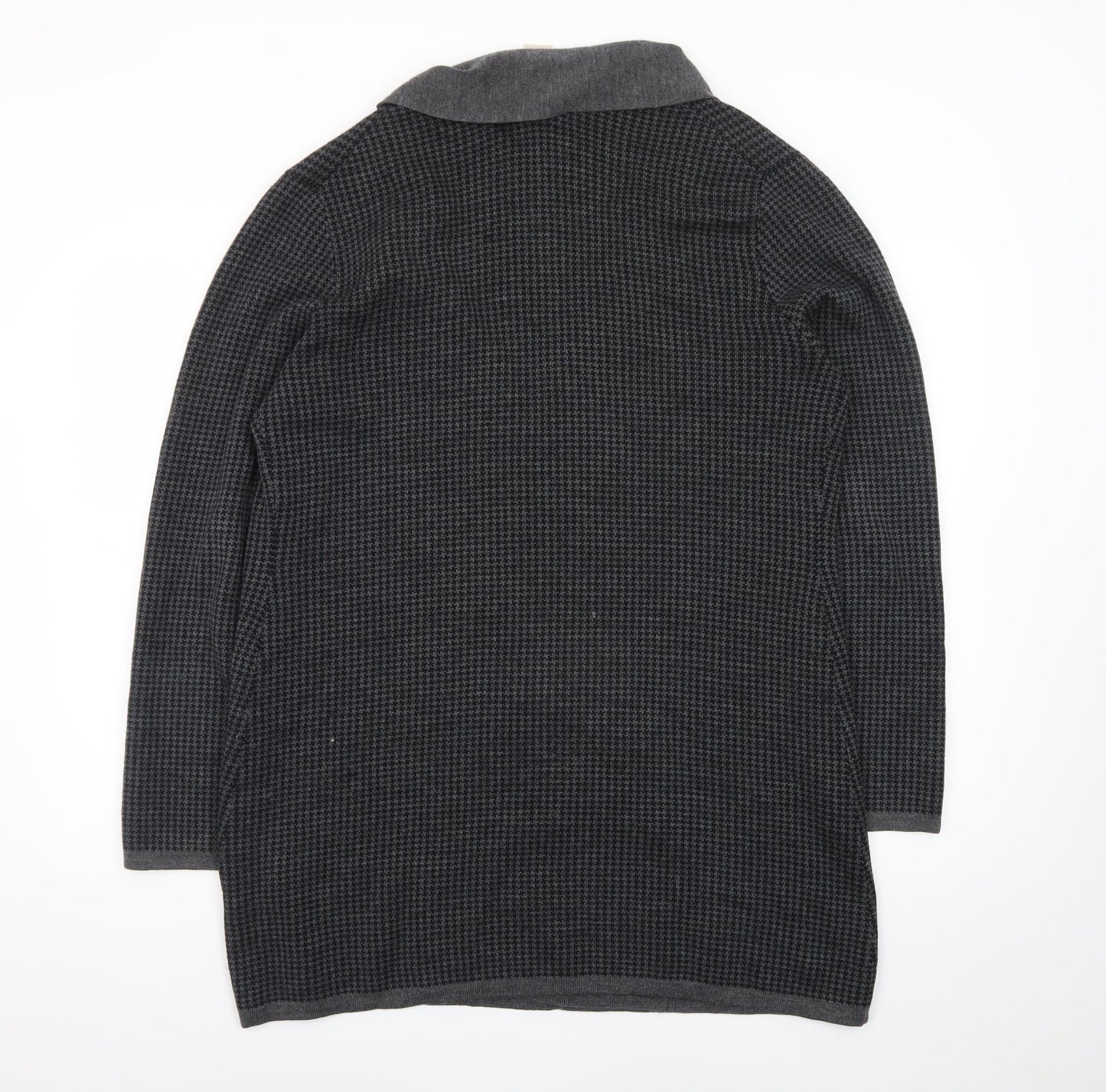 Orvis Womens Grey Wool Long Sleeve Open Front Cardigan L