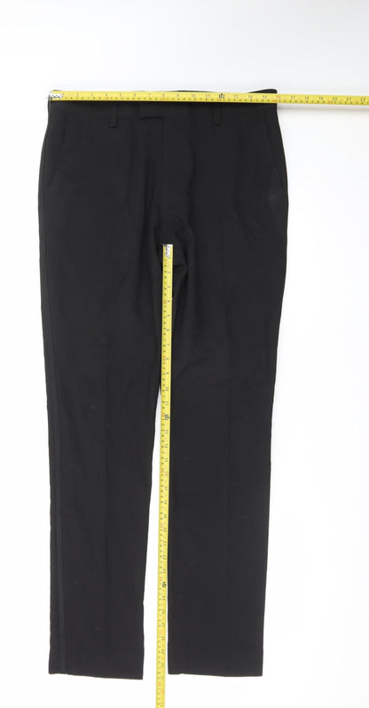 Next Men’s Black Regular Fit Dress Pants 32W 33L Formal Trousers