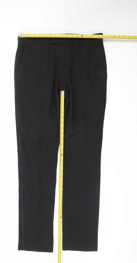 Next Men’s Black Regular Fit Dress Pants 32W 33L Formal Trousers