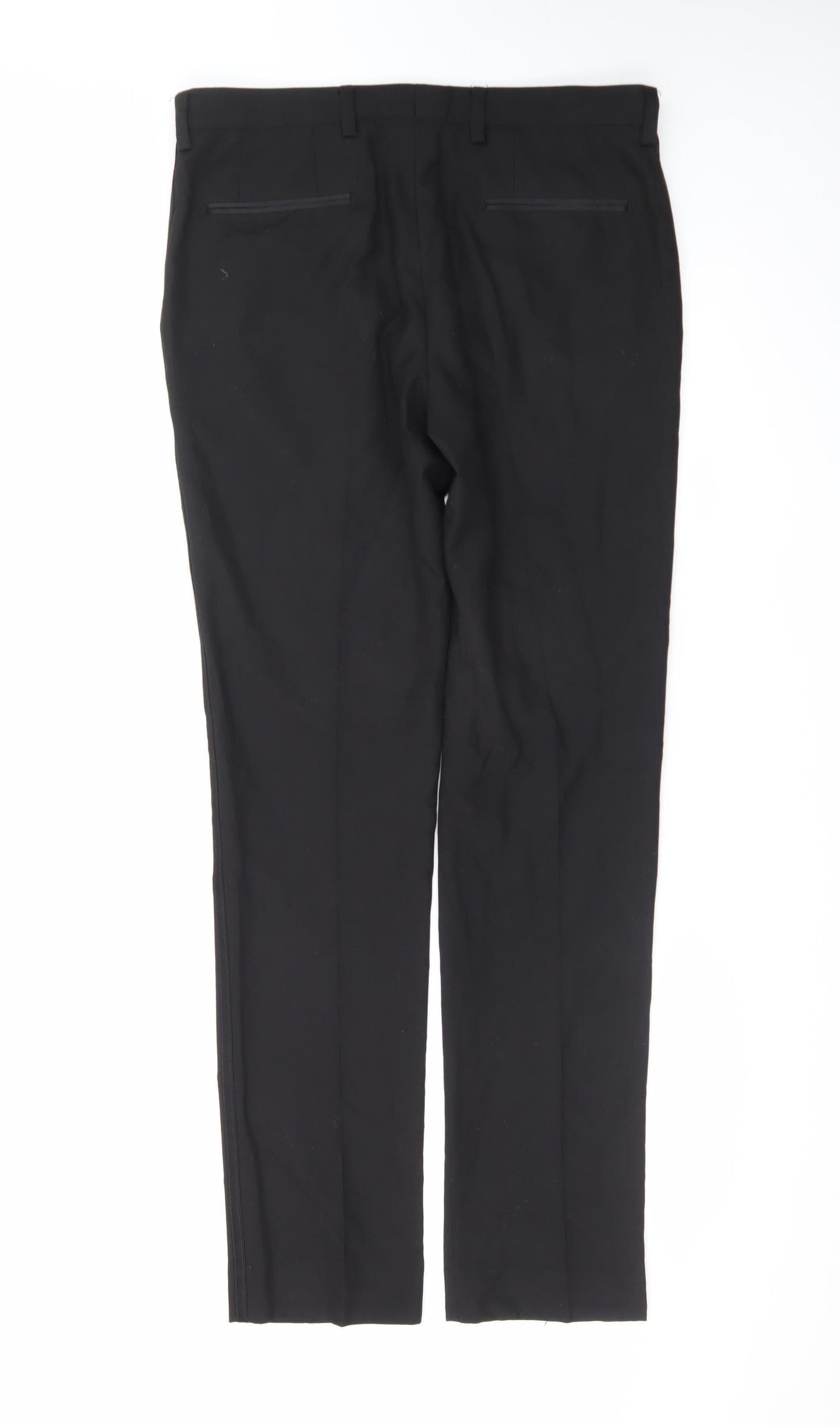 Next Men’s Black Regular Fit Dress Pants 32W 33L Formal Trousers
