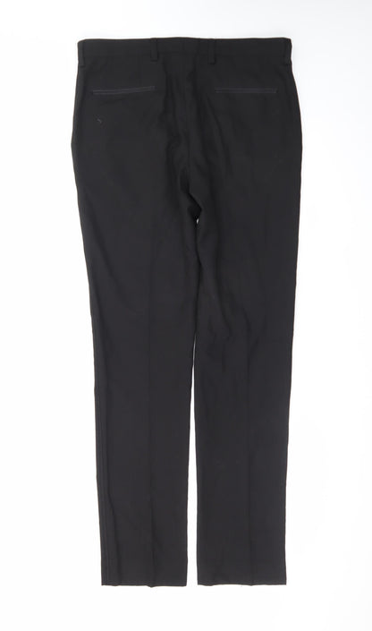 Next Men’s Black Regular Fit Dress Pants 32W 33L Formal Trousers
