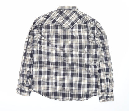 Levi's Men's Blue Check Flannel Long Sleeve Button-Up Shirt XL