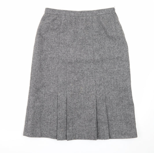 Marks and Spencer Women’s Grey Wool Pleated Midi Skirt Size 16