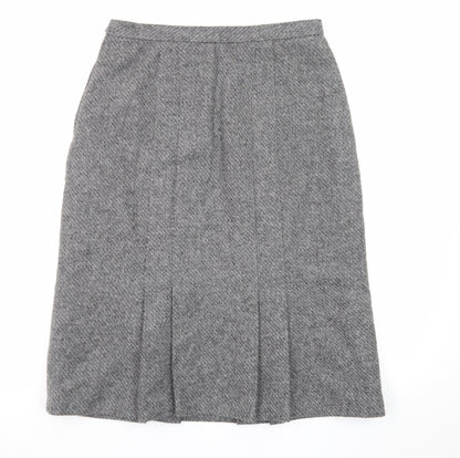 Marks and Spencer Women’s Grey Wool Pleated Midi Skirt Size 16