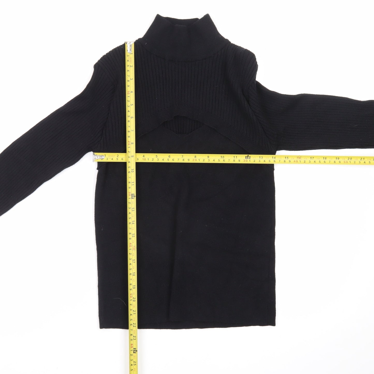 QED London Women Black M Roll Neck Long Sleeve Pullover Jumper