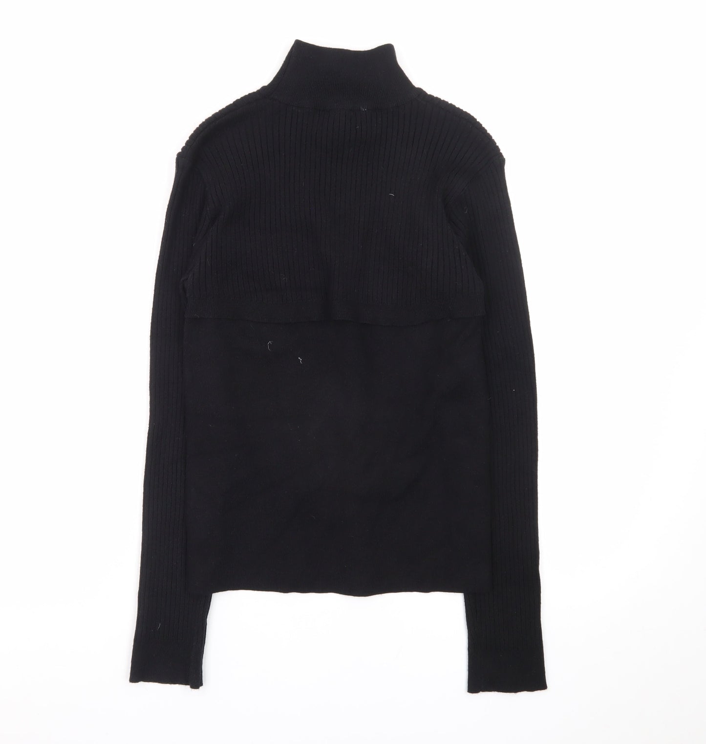 QED London Women Black M Roll Neck Long Sleeve Pullover Jumper