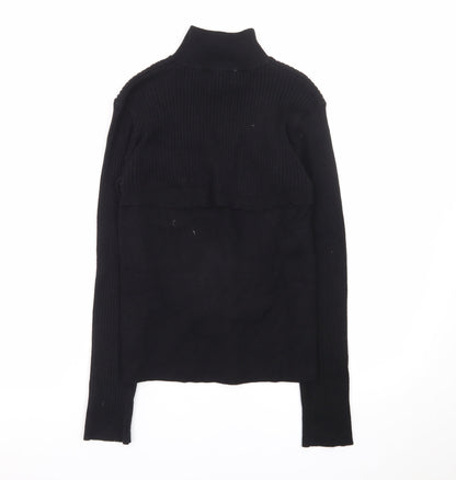 QED London Women Black M Roll Neck Long Sleeve Pullover Jumper