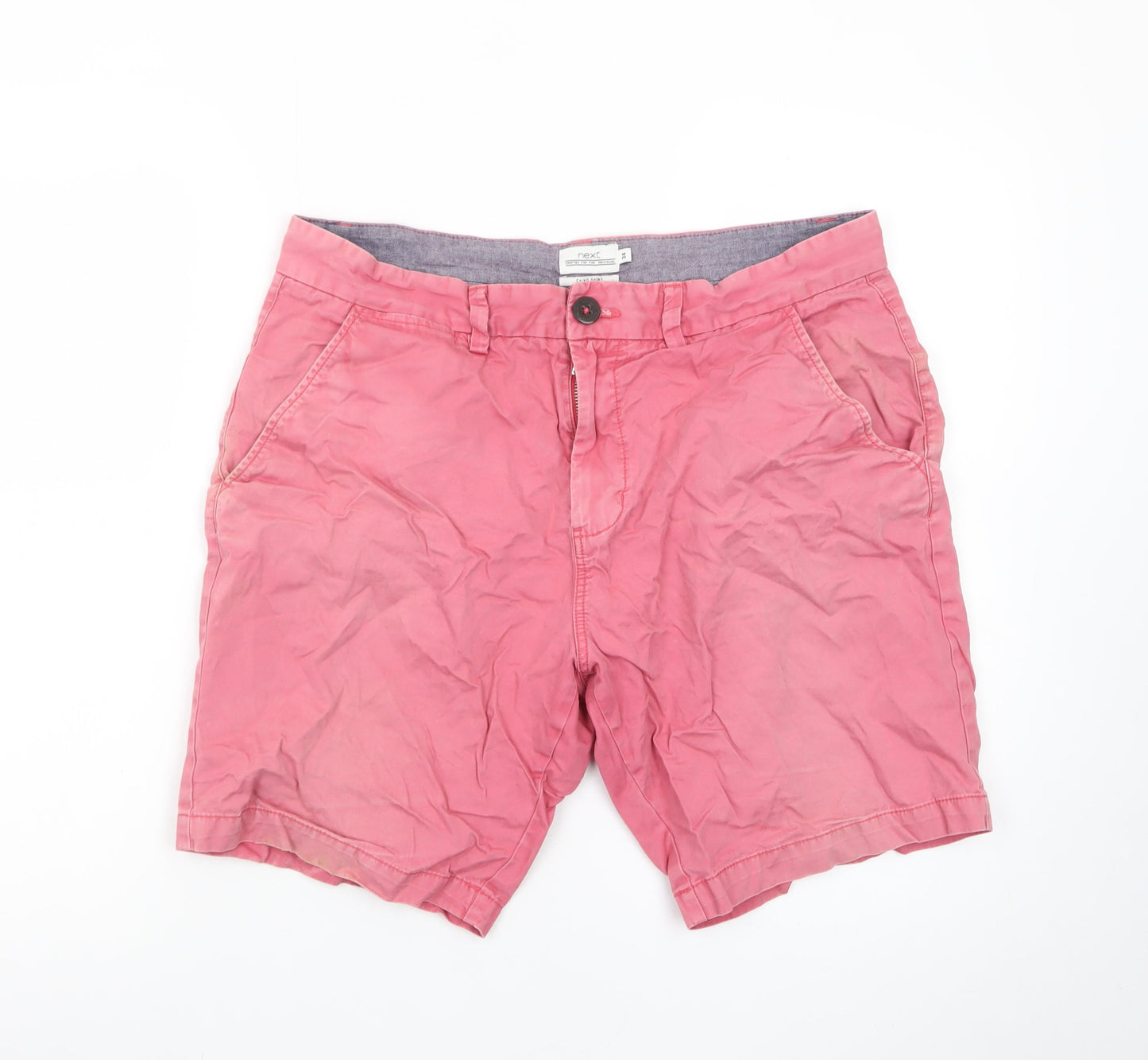 Next Men’s Pink Chino Shorts Size 34 Regular Cotton Casual