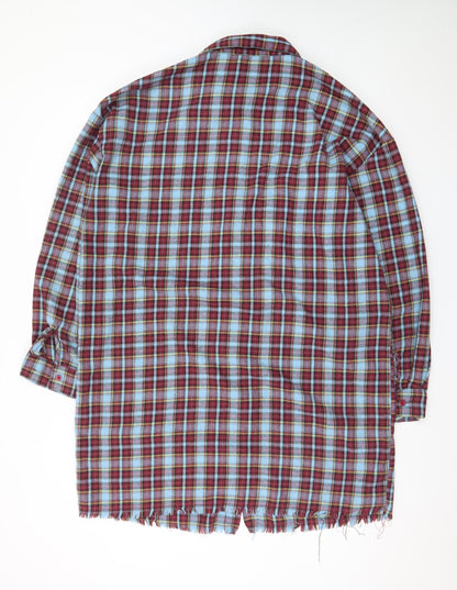 Boohoo Women’s Multicoloured Check Long Sleeve Flannel Shirt Dress UK 10