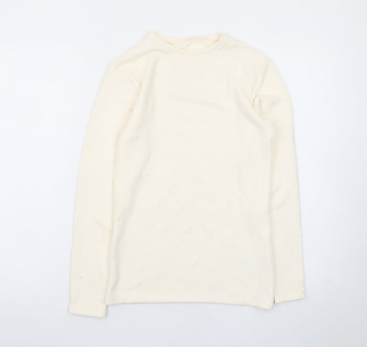 Marks and Spencer Womens Ivory Heatgen Long Sleeve Crew Neck Jumper Size 12