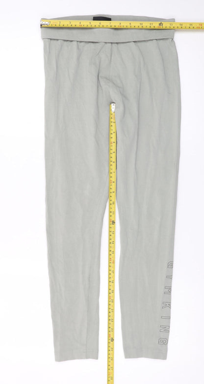 Gym King Women's Grey Cotton Stretch Leggings Size 14