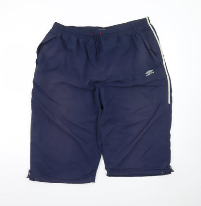 Umbro Men's Blue 2XL Sports Sweat Shorts with Elastic Waist