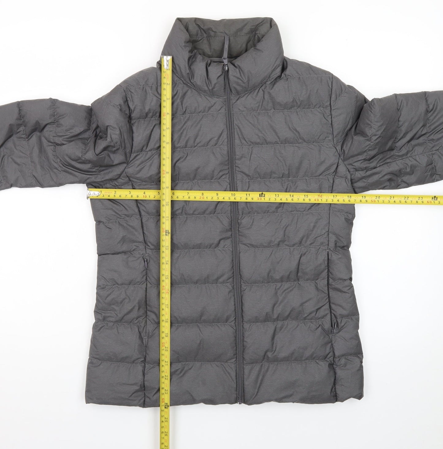 Uniqlo Men's Grey Lightweight Down Puffer Jacket M Water Resistant