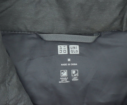 Uniqlo Men's Grey Lightweight Down Puffer Jacket M Water Resistant