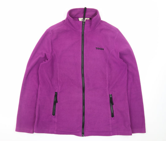 TOG24 Womens Purple Fleece Jacket Size 14 Full Zip Warm Casual