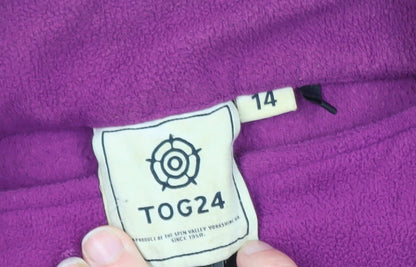 TOG24 Womens Purple Fleece Jacket Size 14 Full Zip Warm Casual