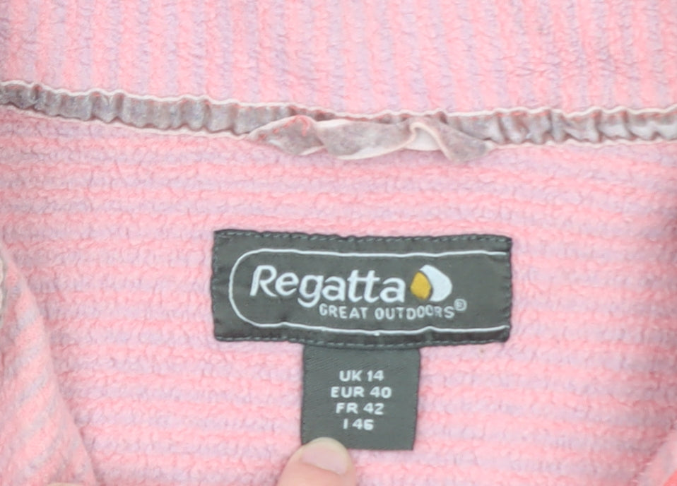 Regatta Women Pink Fleece 1/4 Zip Pullover Sweatshirt UK 14