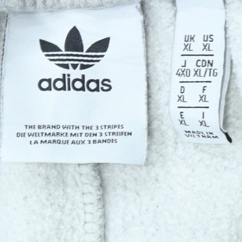 Adidas Men's Grey XL Jogger Sweatpants Tapered Cotton Blend