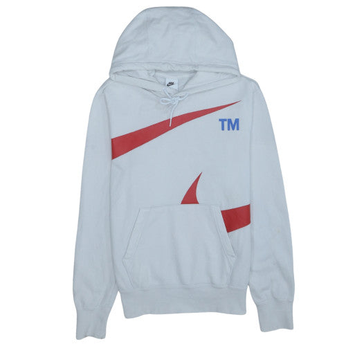 Nike Men’s White XS Pullover Hoodie with Red Logo Graphic