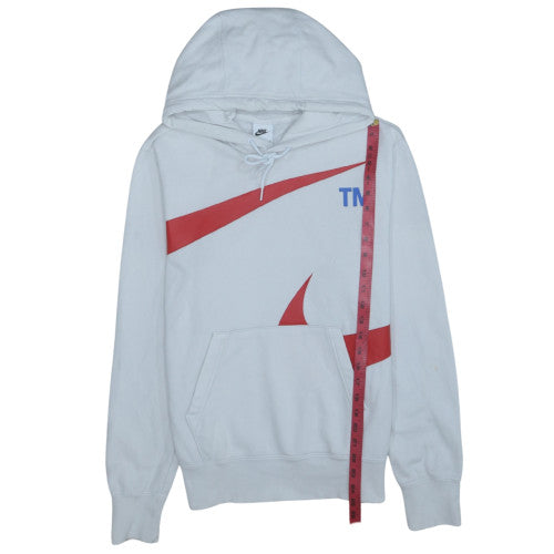 Nike Men’s White XS Pullover Hoodie with Red Logo Graphic