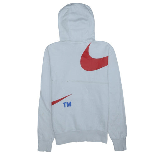Nike Men’s White XS Pullover Hoodie with Red Logo Graphic