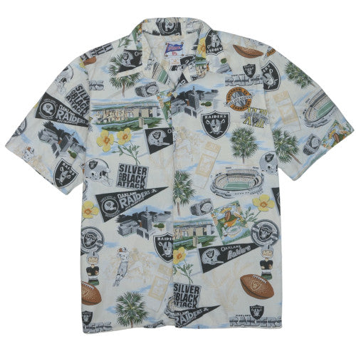 Reyn Spooner Mens Multicoloured Hawaiian Raiders Short Sleeve Cotton Shirt M