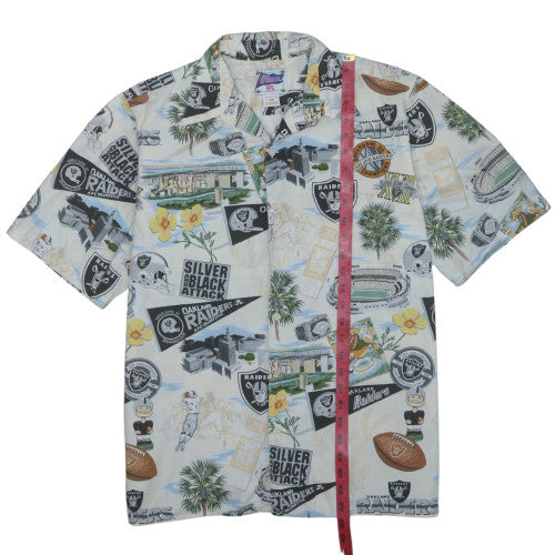 Reyn Spooner Mens Multicoloured Hawaiian Raiders Short Sleeve Cotton Shirt M
