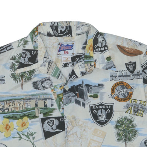 Reyn Spooner Mens Multicoloured Hawaiian Raiders Short Sleeve Cotton Shirt M