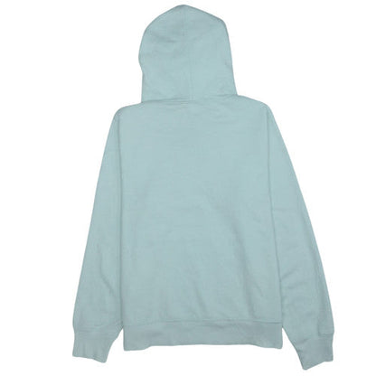 GAP Women Light Blue Pullover Hoodie L Cotton Blend Logo Design