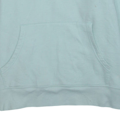 GAP Women Light Blue Pullover Hoodie L Cotton Blend Logo Design