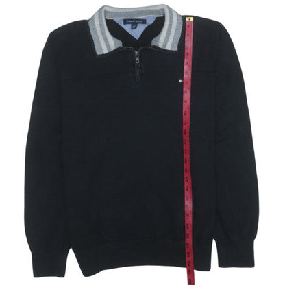 Tommy Hilfiger Men’s Black 2XL Quarter Zip Collared Sweatshirt