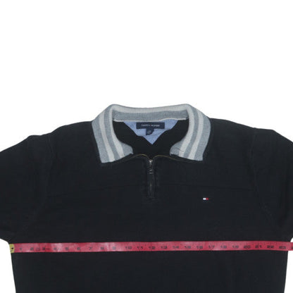 Tommy Hilfiger Men’s Black 2XL Quarter Zip Collared Sweatshirt