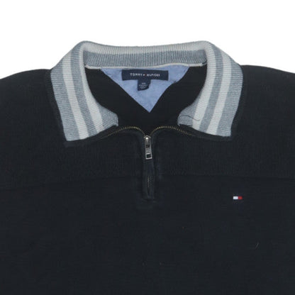 Tommy Hilfiger Men’s Black 2XL Quarter Zip Collared Sweatshirt