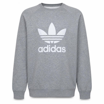 Adidas Men's Grey XL Trefoil Logo Pullover Sweatshirt
