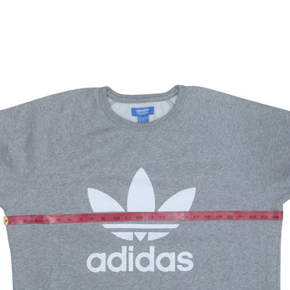 Adidas Men's Grey XL Trefoil Logo Pullover Sweatshirt