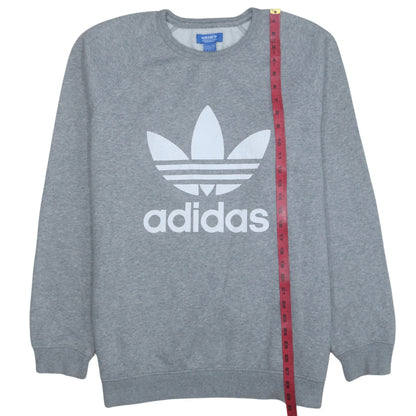 Adidas Men's Grey XL Trefoil Logo Pullover Sweatshirt