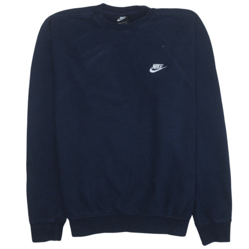 Nike Men's Navy Blue Crew Neck Sweatshirt L Cotton Blend