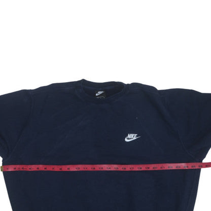 Nike Men's Navy Blue Crew Neck Sweatshirt L Cotton Blend