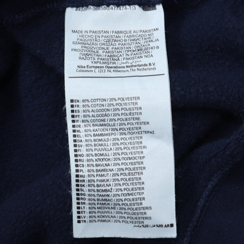 Nike Men's Navy Blue Crew Neck Sweatshirt L Cotton Blend