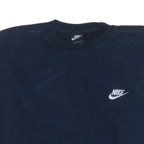 Nike Men's Navy Blue Crew Neck Sweatshirt L Cotton Blend