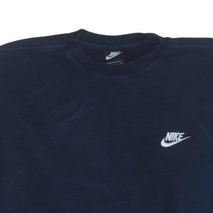 Nike Men's Navy Blue Crew Neck Sweatshirt L Cotton Blend