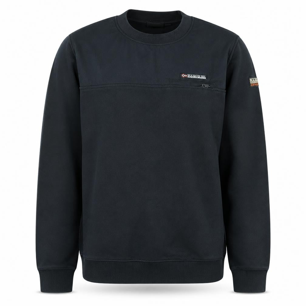 Napapijri Men's Black Pullover Sweatshirt L Outdoor Fleece