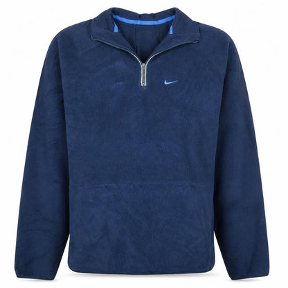 Nike Men's Blue Fleece 1/4 Zip Pullover Sweatshirt Size M