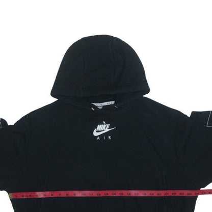 Nike Air Women's Black Pullover Hoodie Size L Logo Print Cotton Blend