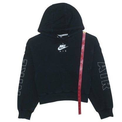 Nike Air Women's Black Pullover Hoodie Size L Logo Print Cotton Blend