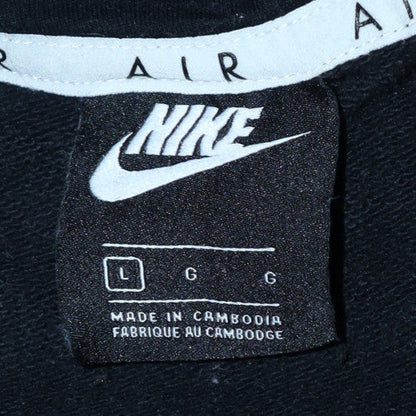 Nike Air Women's Black Pullover Hoodie Size L Logo Print Cotton Blend