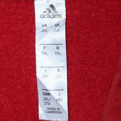 Adidas Men's Red 2XL Pullover Hoodie Fleece Sportswear