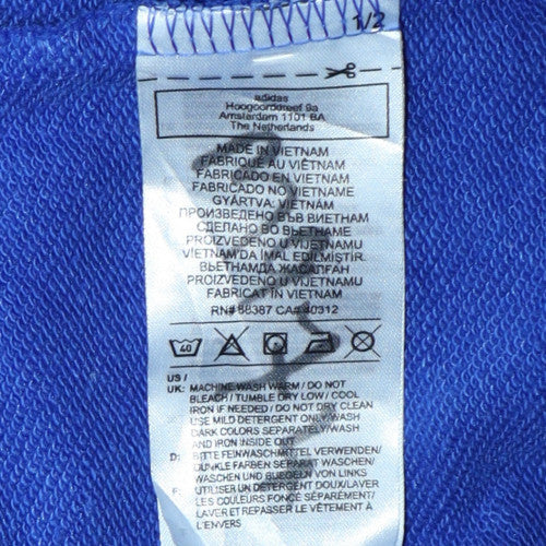 Adidas Women Blue Crew Neck Pullover Sweatshirt Size 6